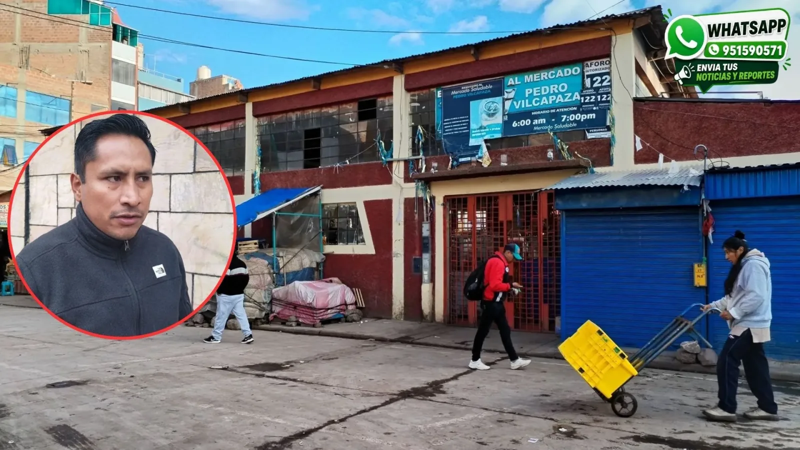 Gerente de Comercialización de la Municipalidad Provincial de San Román, Jorge Malma Limachi y Mercado Pedro Vilcapaza