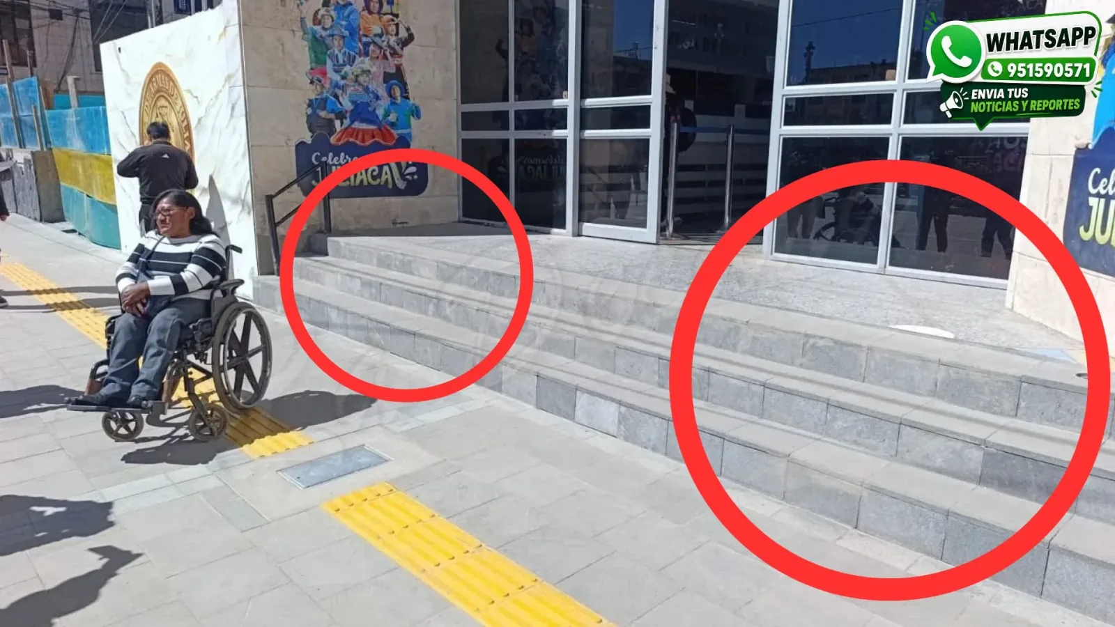 Persona con discapacidad cuestiona falta de rampas en la Municipalidad de Juliaca