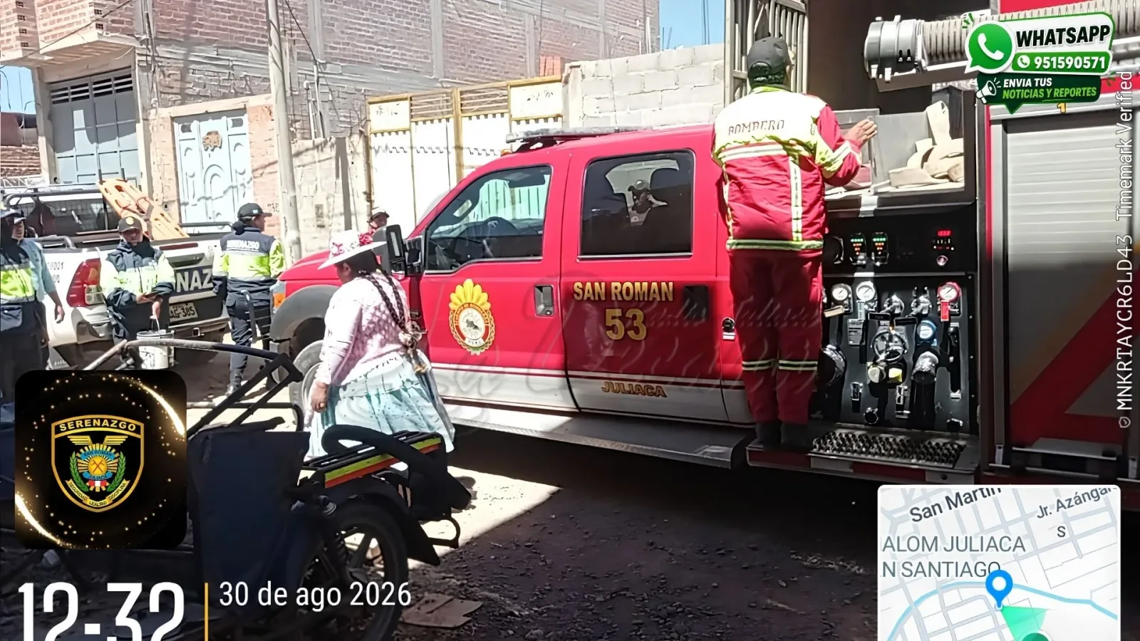 Serenazgo y vecinos rescatan a mujer y su menor hijo durante incendio en vivienda de Juliaca