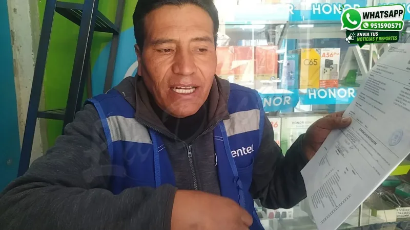 expresidente de las 4 Zonas de Juliaca, Antero Pimentel Esquivias