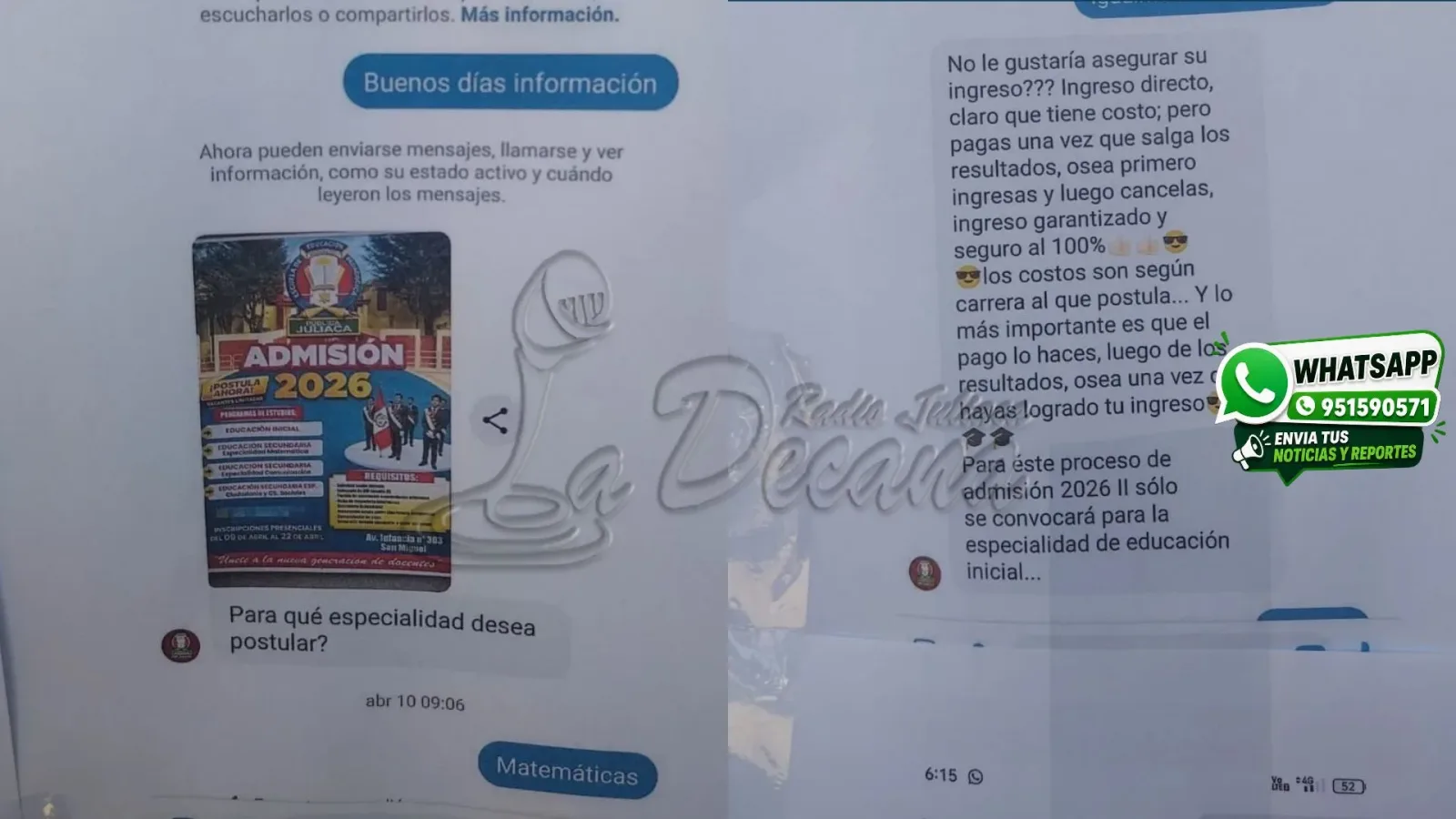 Denuncian presunto fraude y venta de vacantes en examen de admisión de escuela pedagógica de Juliaca