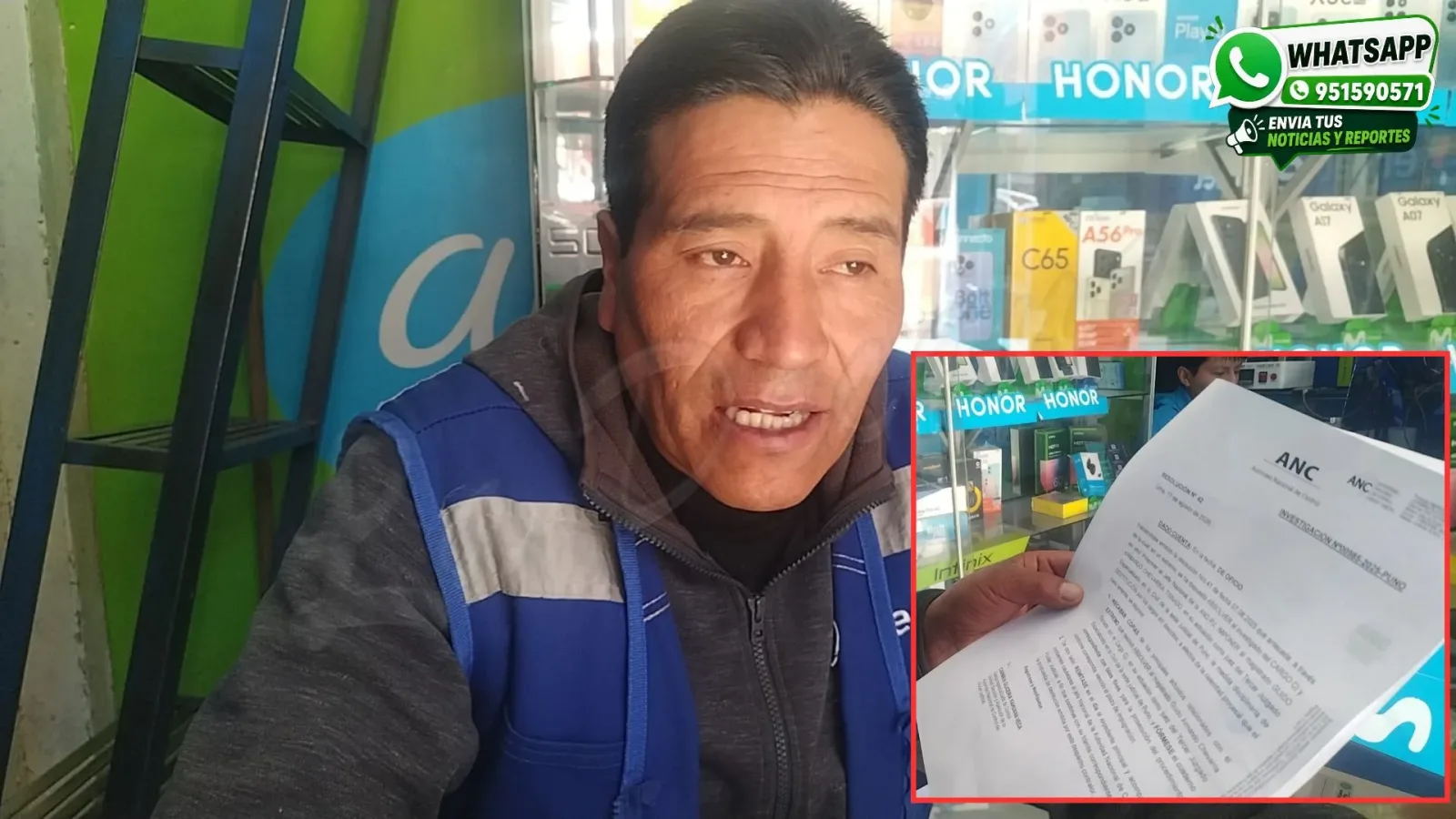 Expresidente de las 4 Zonas de Juliaca, Antero Pimentel Esquivias