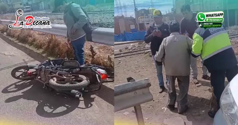 Motocicleta choca contra adulto mayor de 77 años en Juliaca