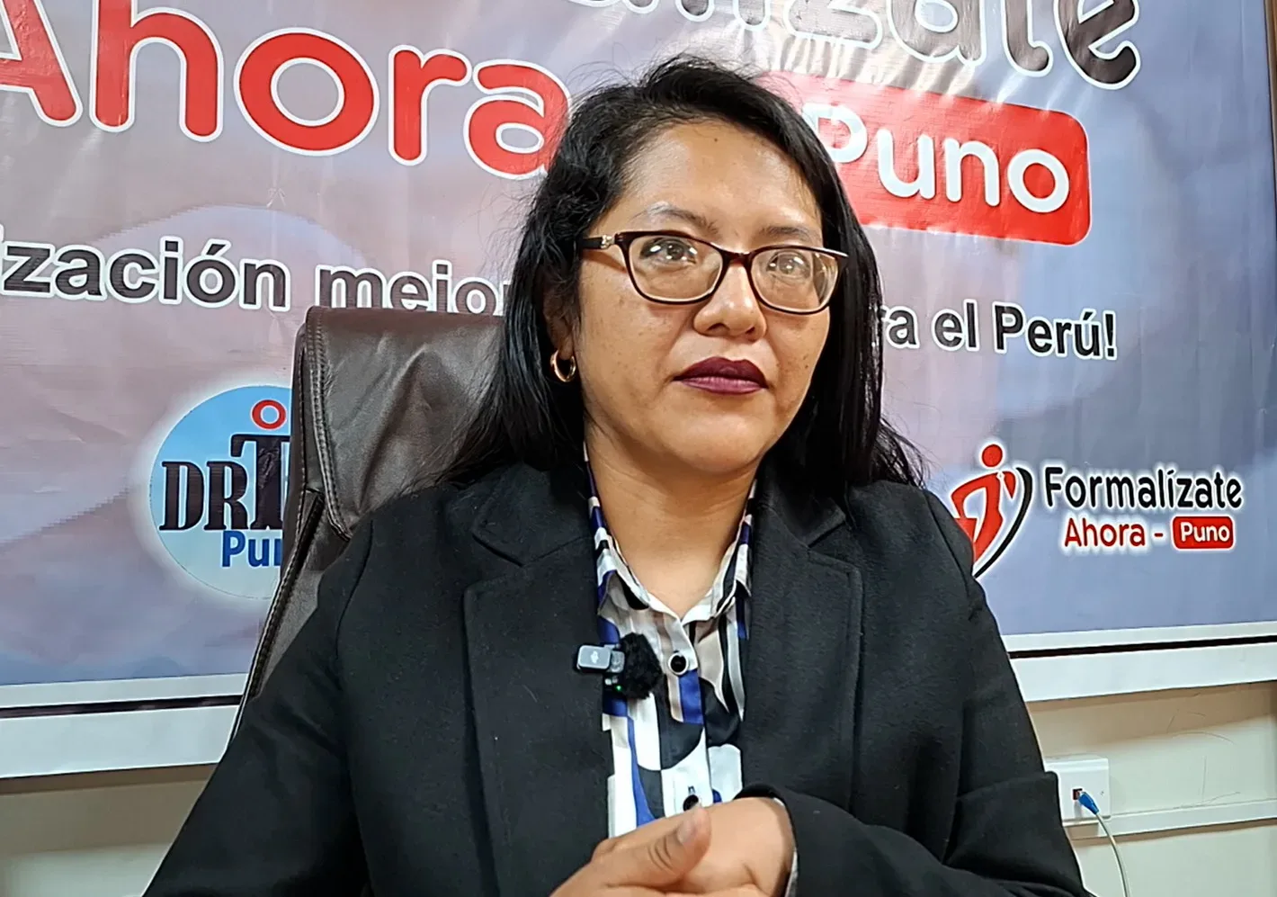 la responsable del Centro Integrado Formalízate Ahora, dependiente de la Dirección Regional de Trabajo y Promoción del Empleo de Puno, Anais Hancco