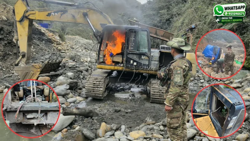 Sandia destruyen maquinaria valorizada en más de S 4.4 millones durante operativo contra la minería ilegal