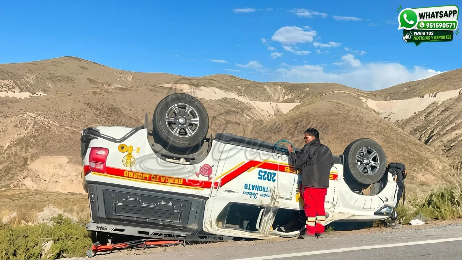 Camioneta-de-bomberos-de-Juliaca-se-despista-en-carretera-Arequipa–Puno