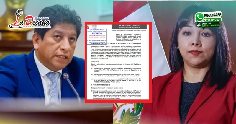 senadora del movimiento Ahora Nación, Mirtha Vásquez