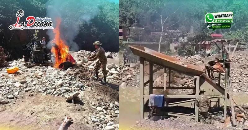 Policía destruye equipos valorizados en 140 mil soles en la selva de Sandia