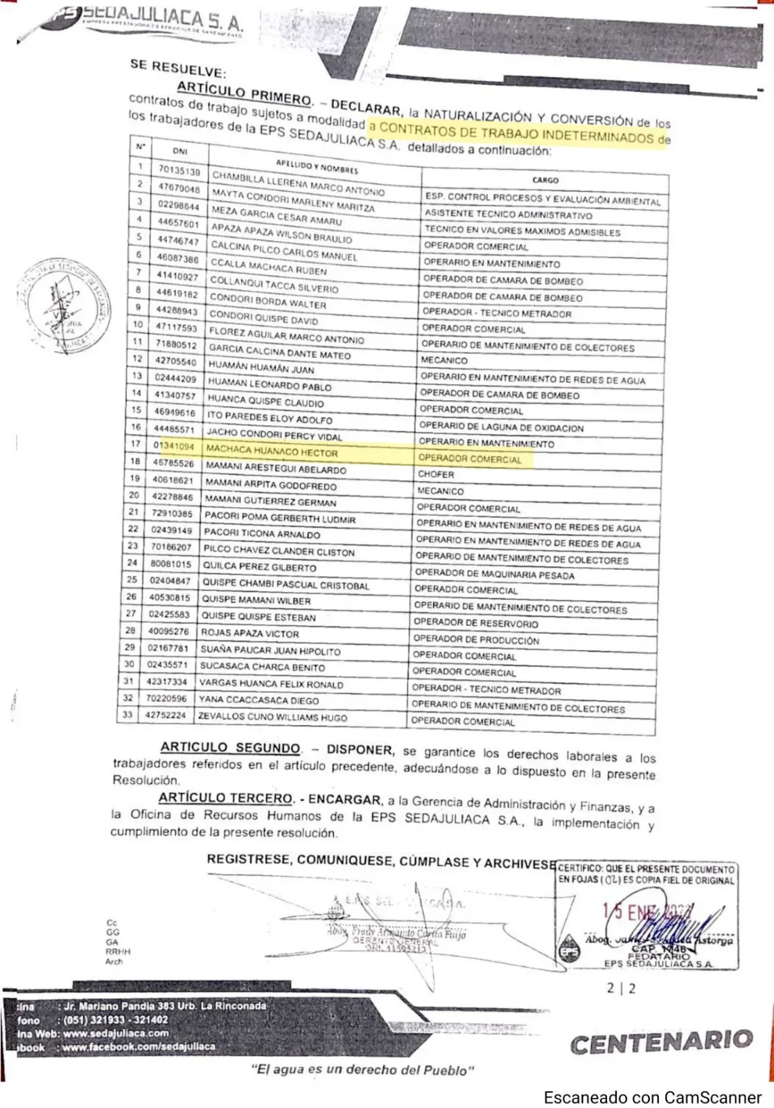 EPS-Seda-Juliaca-convierte-a-33-trabajadores-a-contratos-indeterminados-y-dirigente-anuncia-denuncia-ante-fiscalía