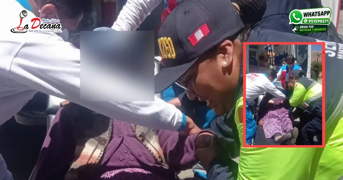 Adulta mayor queda herida tras sufrir aparatosa caída en la Plaza Mayor de Puno