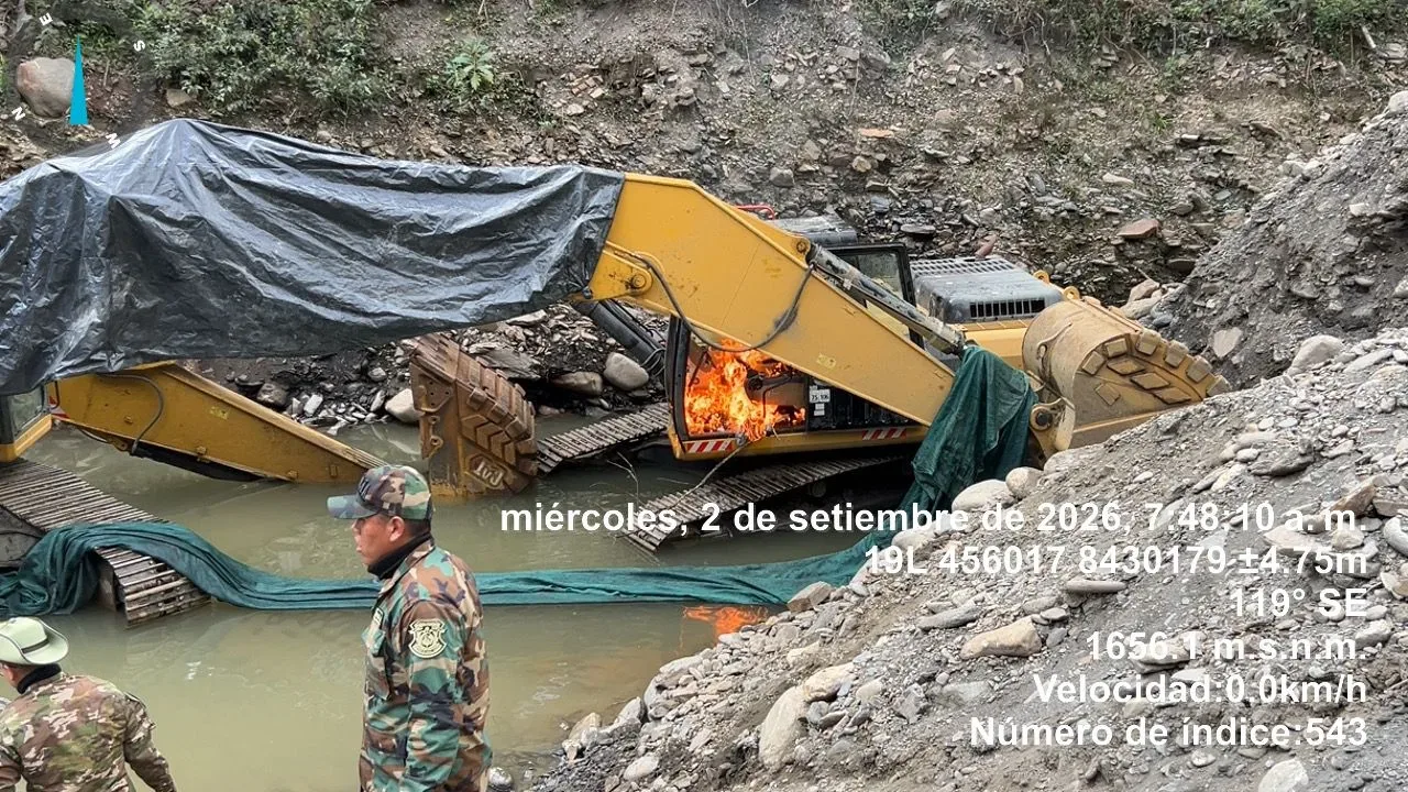 Sandia destruyen maquinaria valorizada en más de S 4.4 millones durante operativo contra la minería ilegal