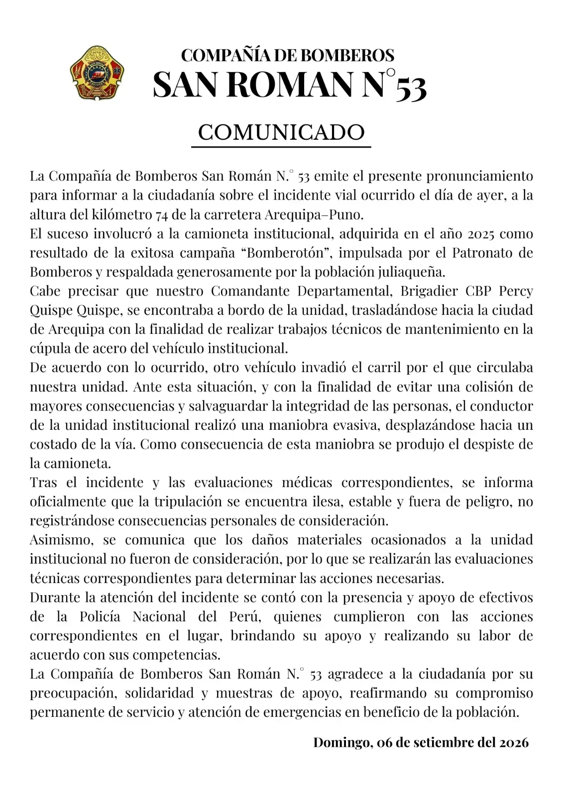Camioneta-de-bomberos-de-Juliaca-se-despista-en-carretera-Arequipa–Puno