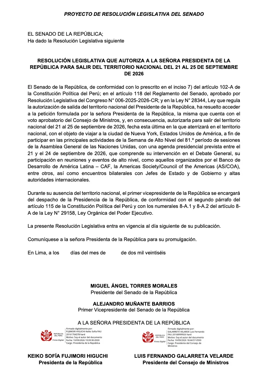 documento de agenda presidencial