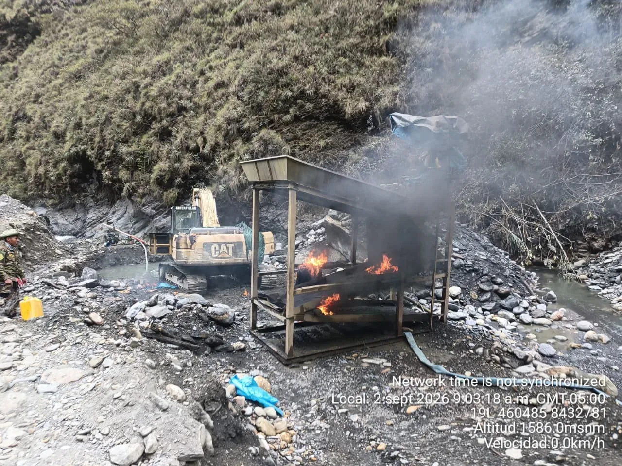 Sandia destruyen maquinaria valorizada en más de S 4.4 millones durante operativo contra la minería ilegal
