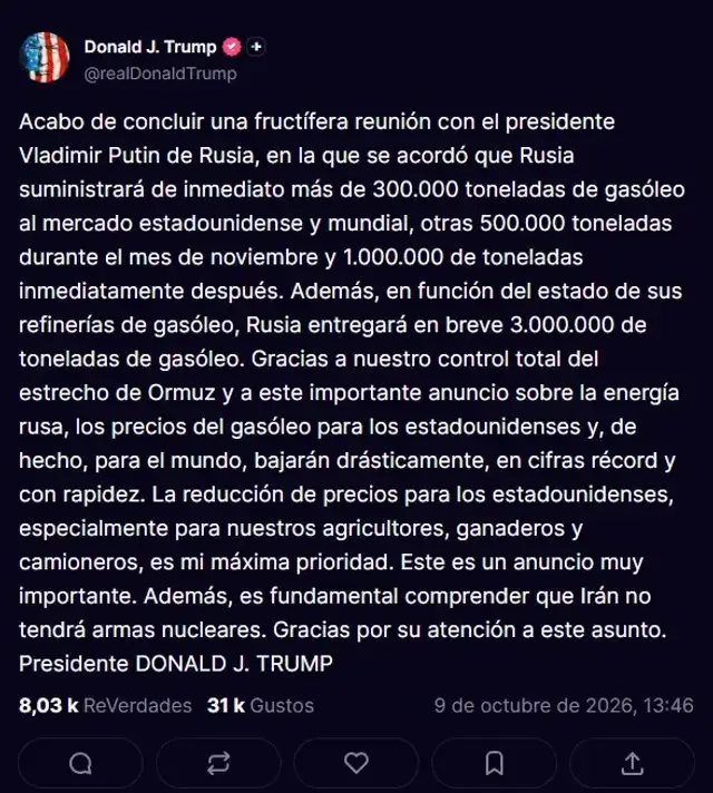 Donald Trump de Estados Unidos.