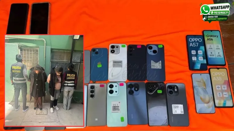 Intervienen a dos mujeres e incautan 52 celulares por presunta receptación