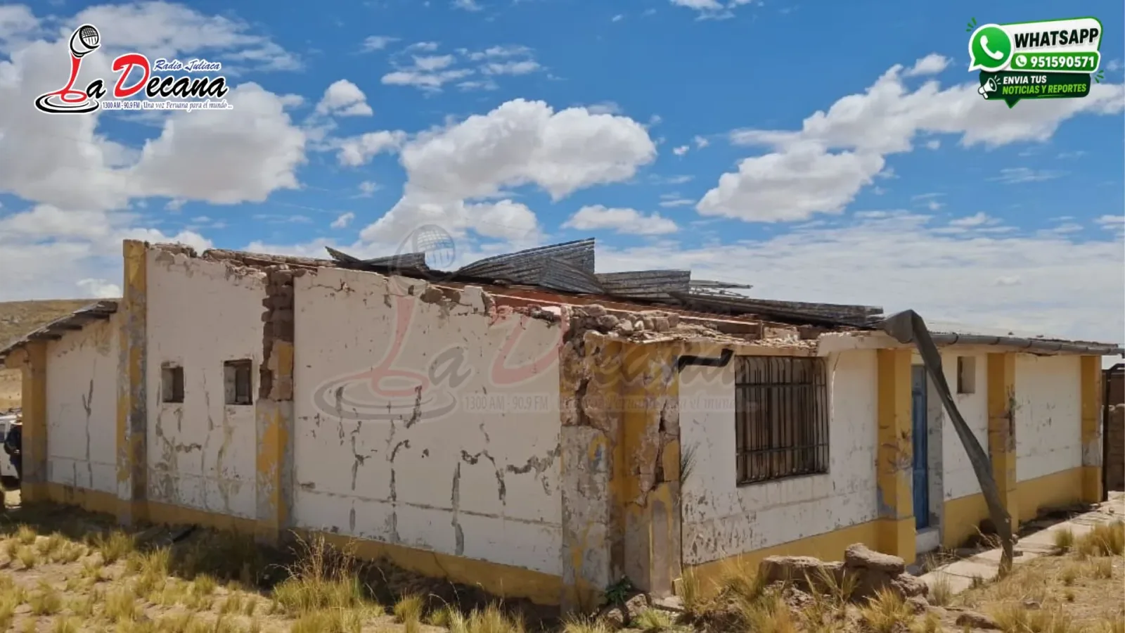Fuertes vientos desprenden techo del puesto de salud de Chingora y pobladores exigen reparación