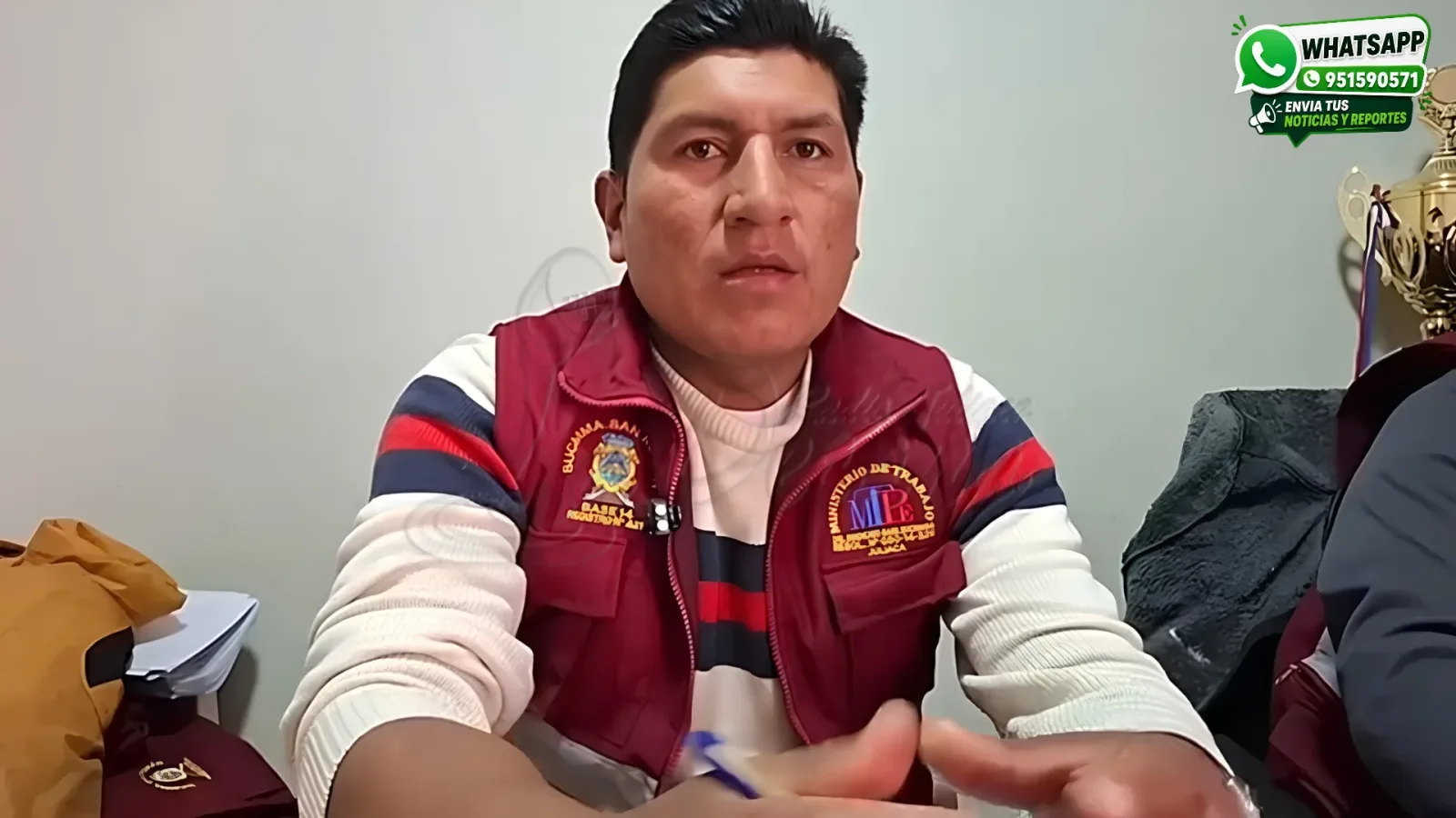 secretario general del SUCMMMA San Román, Guibber Jensin Luna García