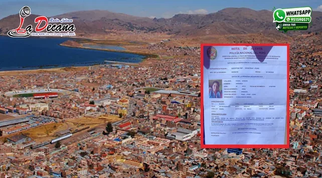 Emiten alerta policial para ubicar a Verónica Chura Hancco, desaparecida en la ciudad de Puno
