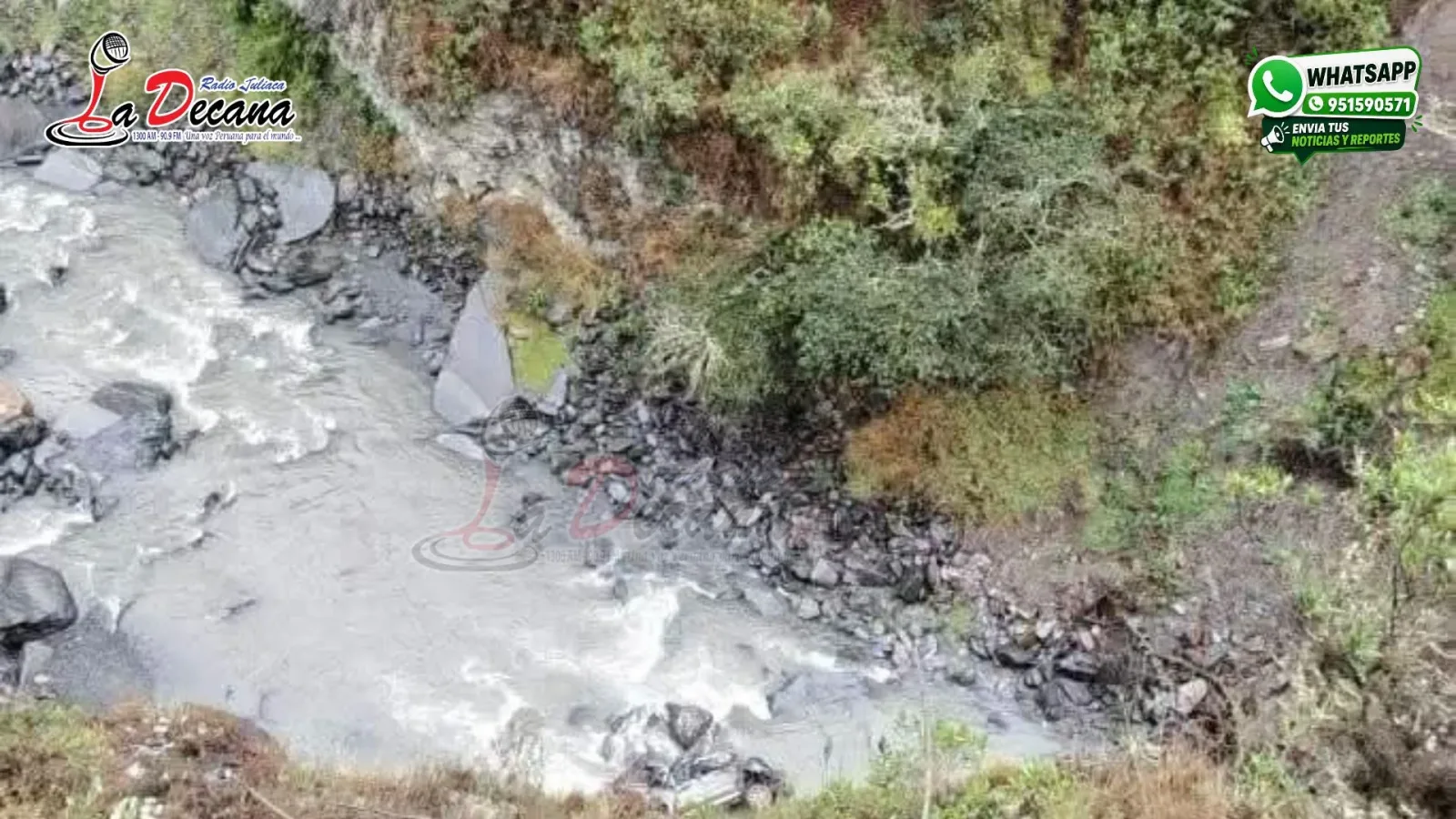Reportan accidente de camioneta en el desvío Queneque, en la vía Sandia–San José