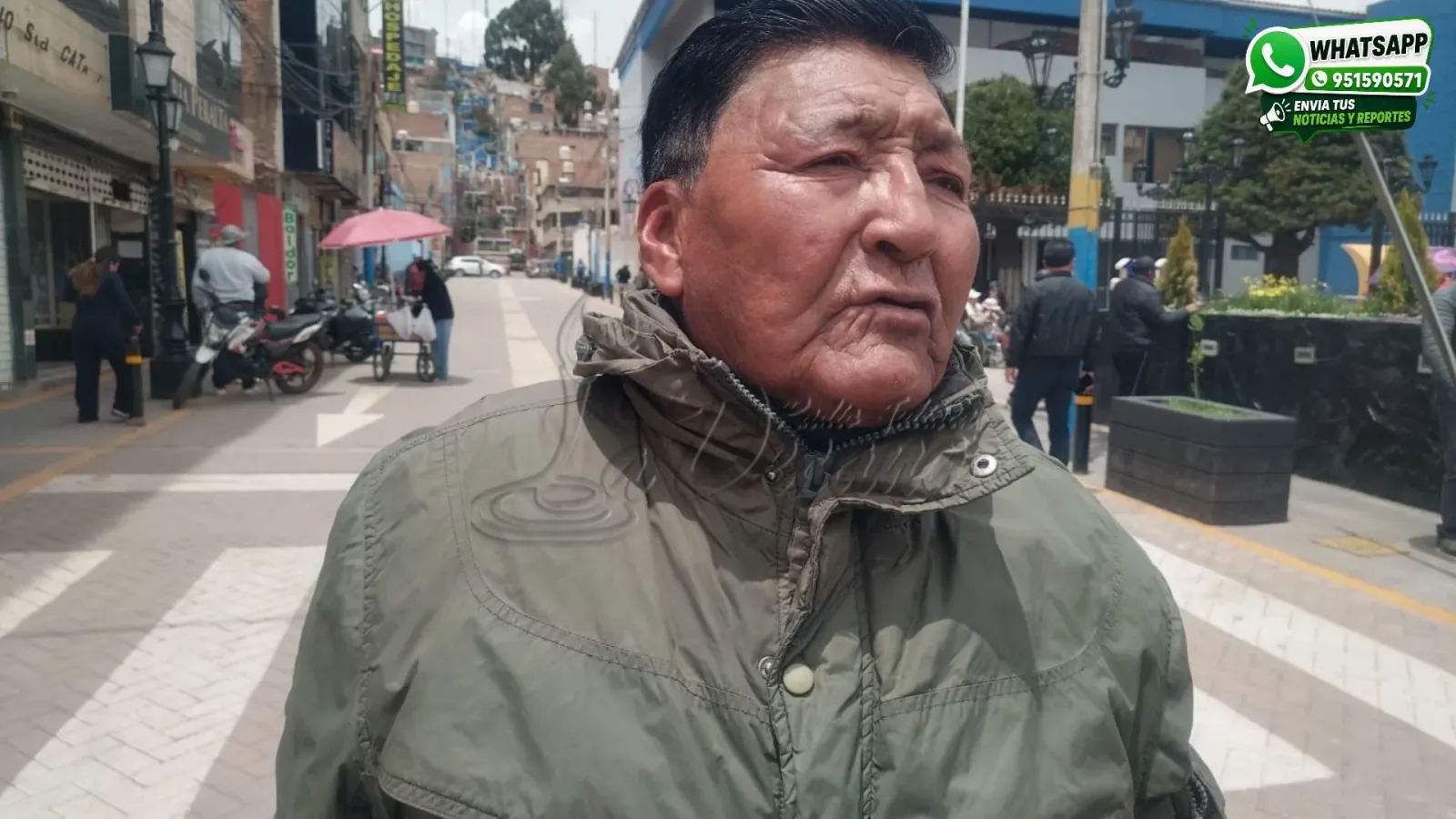 Dirigente del sector de la salida al Cusco, Cirilo Suni Puma