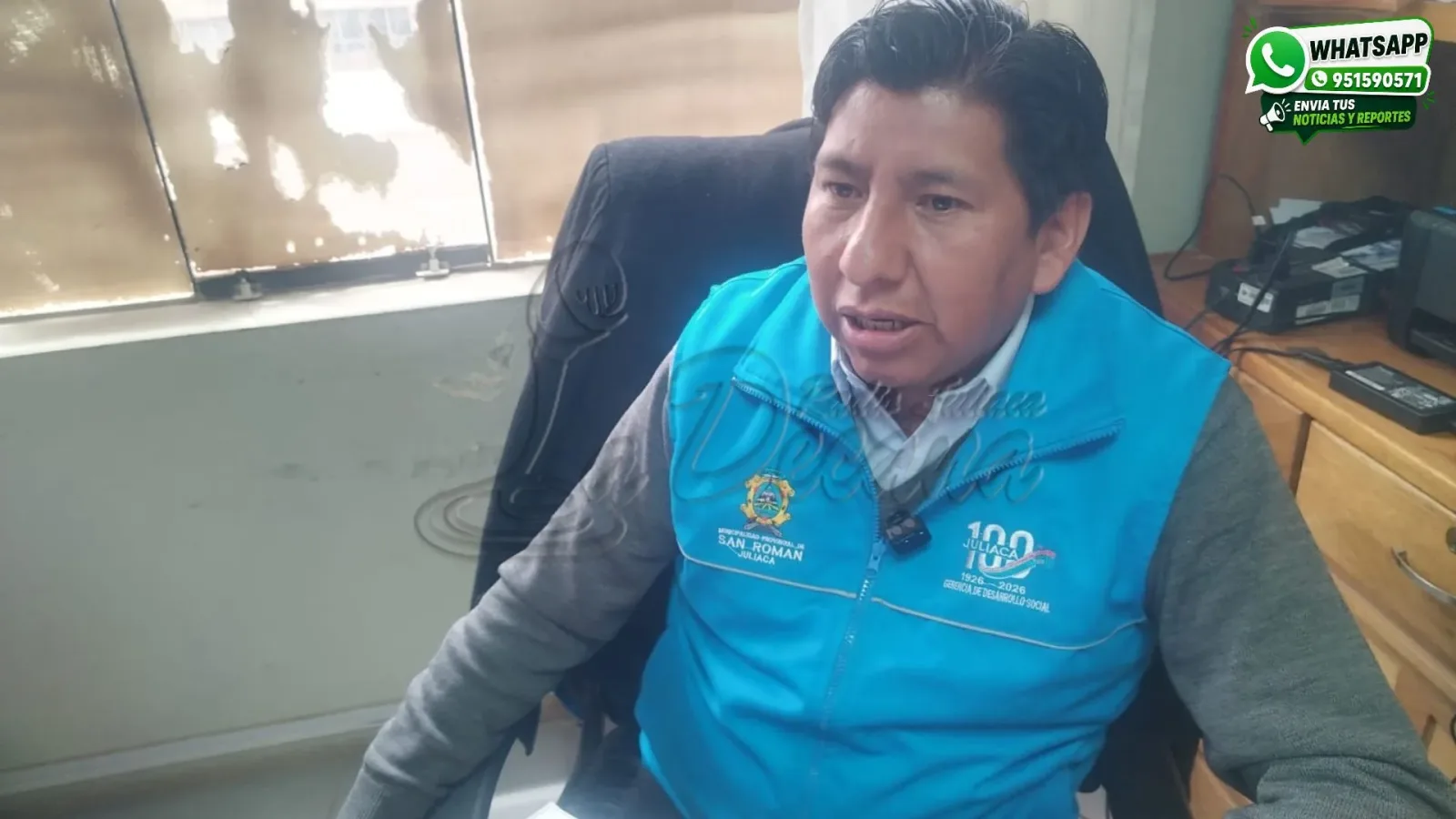 Gerente de Desarrollo Social de la comuna provincial, Lino Larico Turpo
