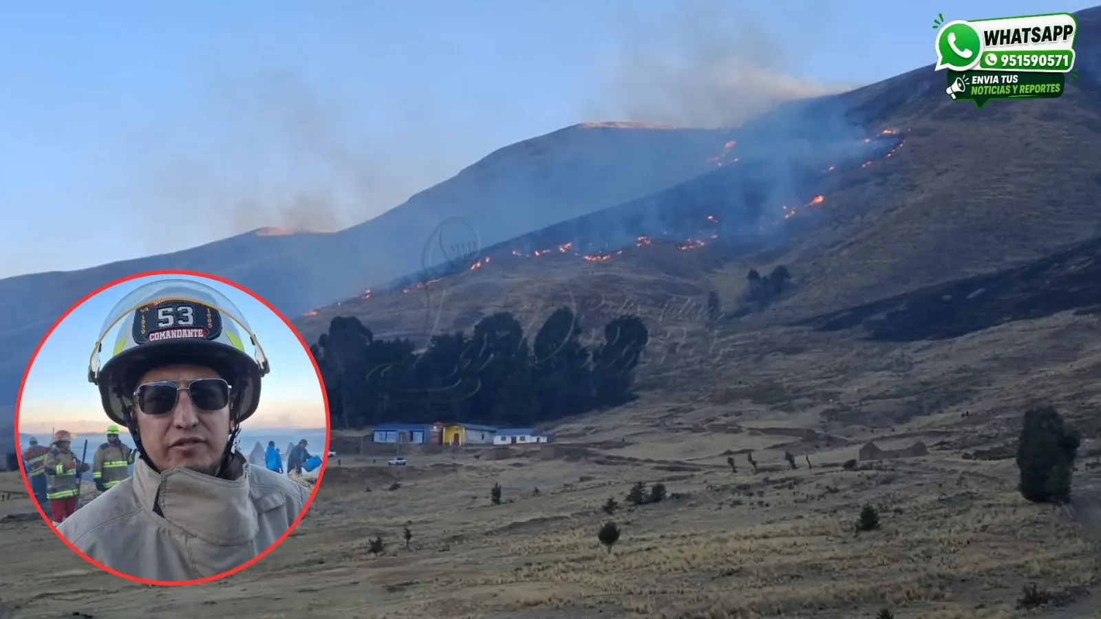 Incendio forestal avanza hacia Pucará y bomberos denuncian falta de apoyo de las autoridades