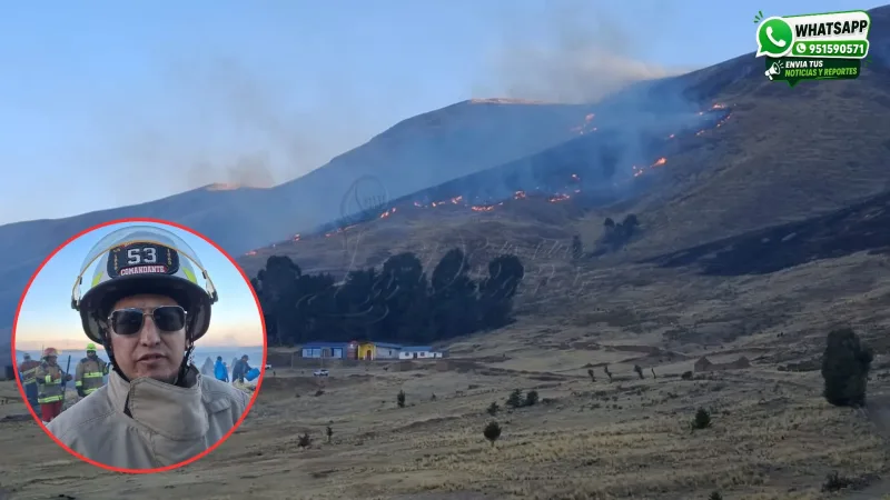 Incendio forestal avanza hacia Pucará y bomberos denuncian falta de apoyo de las autoridades