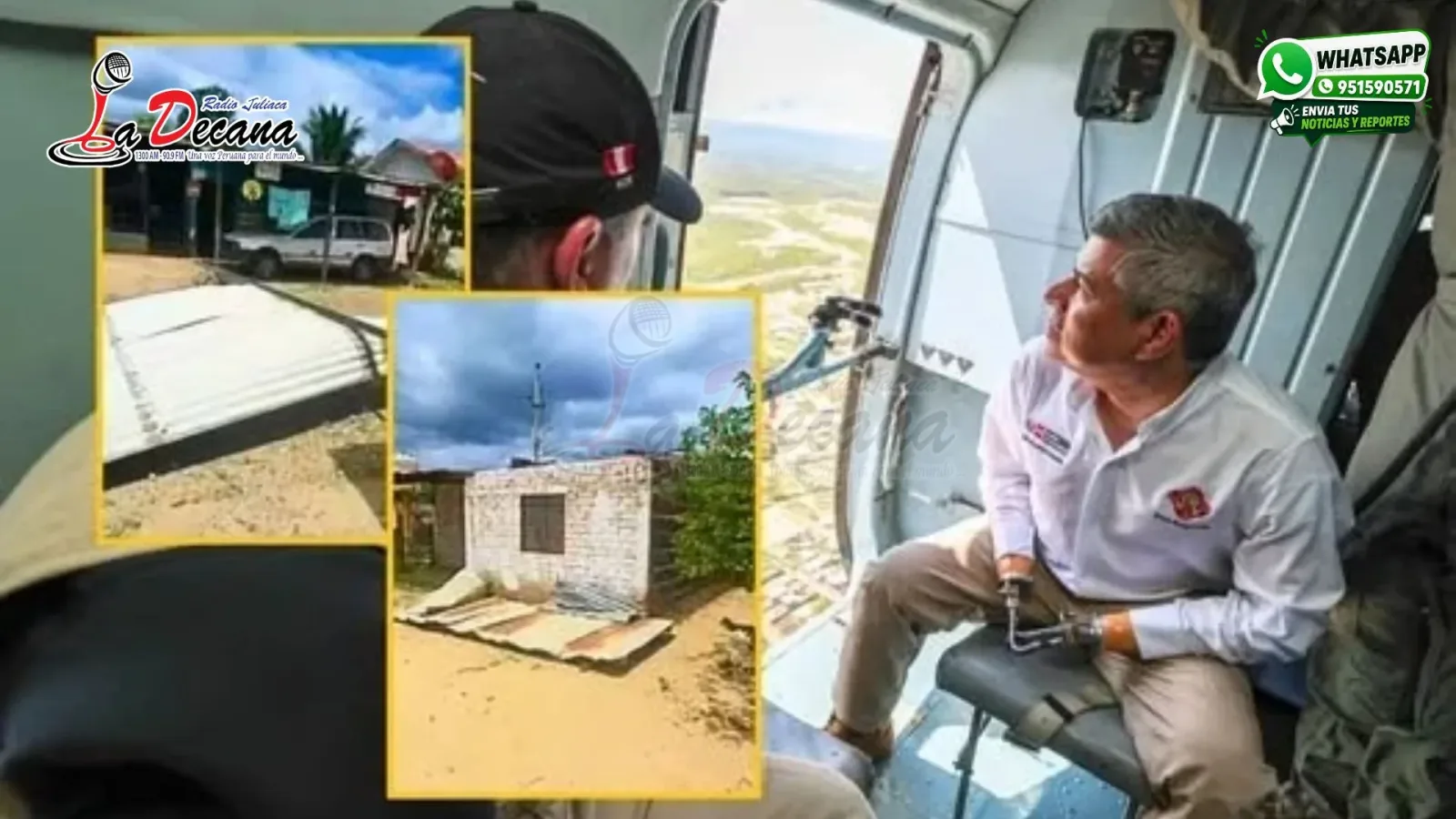Helicóptero que trasladaba al premier Luis Galarreta levanta techos y causa daños cerca de un colegio en Tumbes