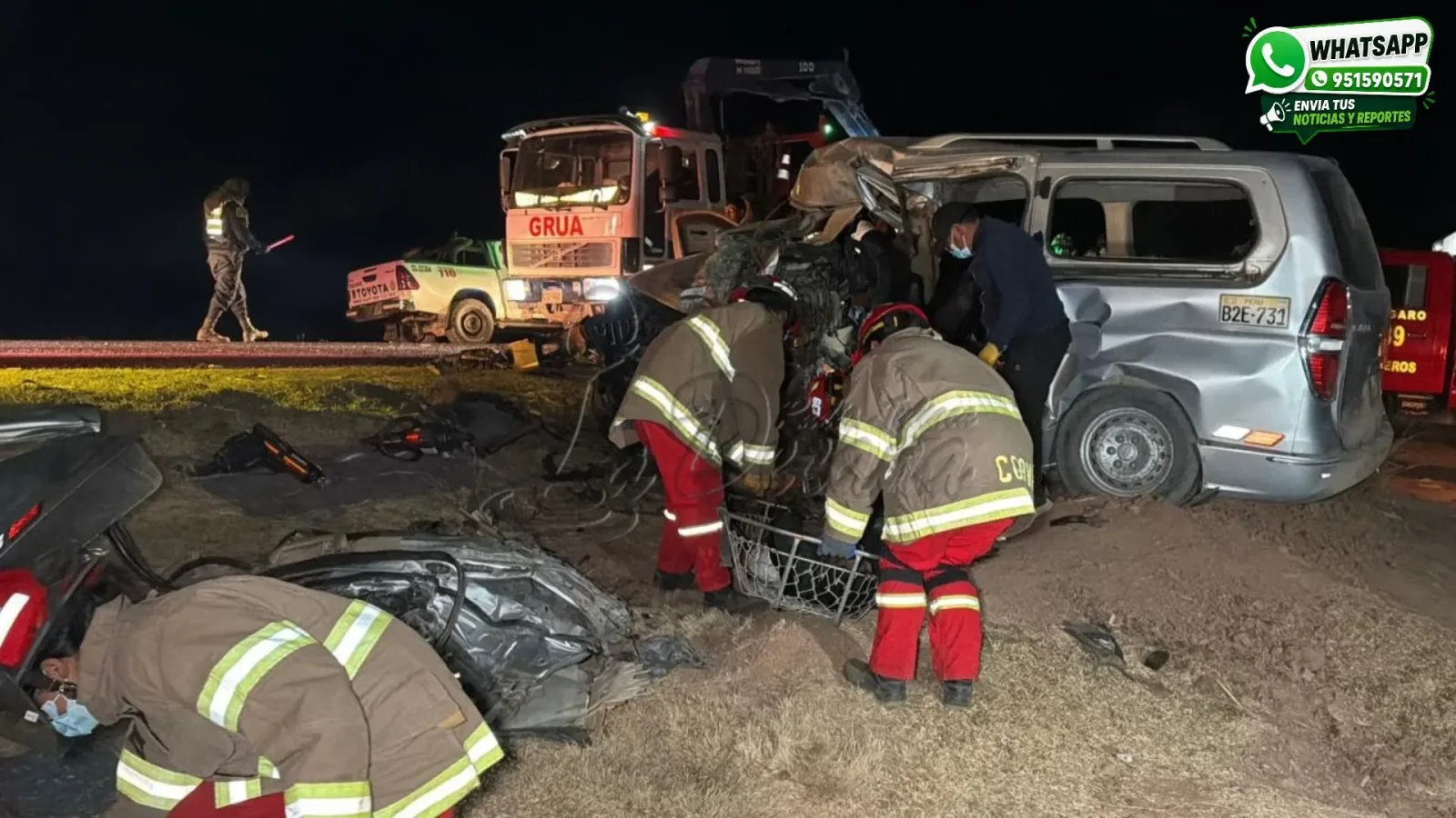 Cinco fallecidos y tres heridos dejo accidente entre camioneta y un Hyundai H-1 en la vía Juliaca–Azángaro